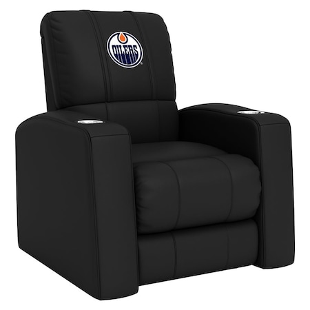 Dreamseat Home Theater Recliner with Edmonton Oilers Logo XZ418301RHTCDBLK-PSNHL41010